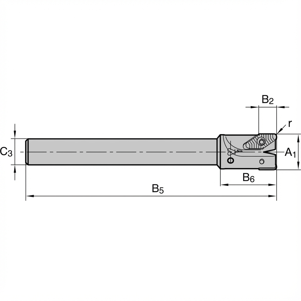 Teknisk skitse af 90Degree Shank