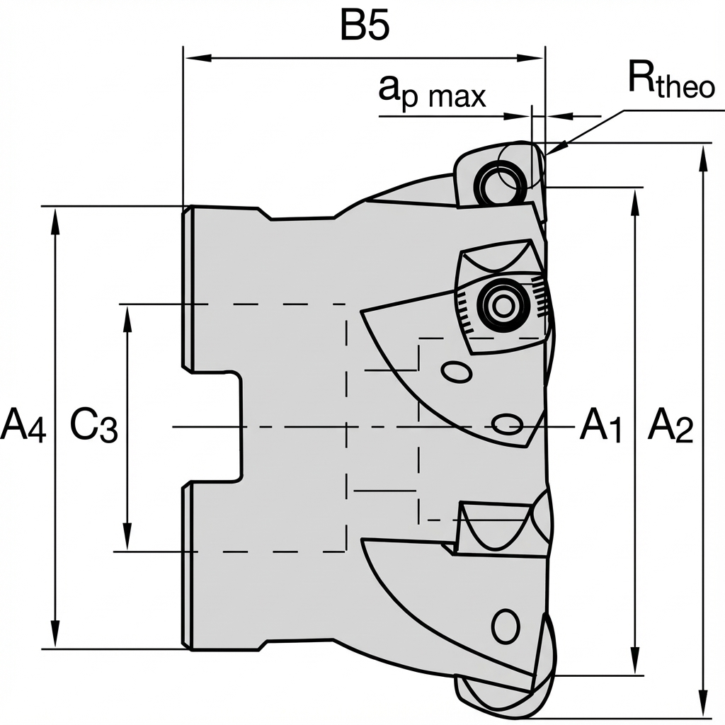 Schiță tehnică a 4 Feed Arbor