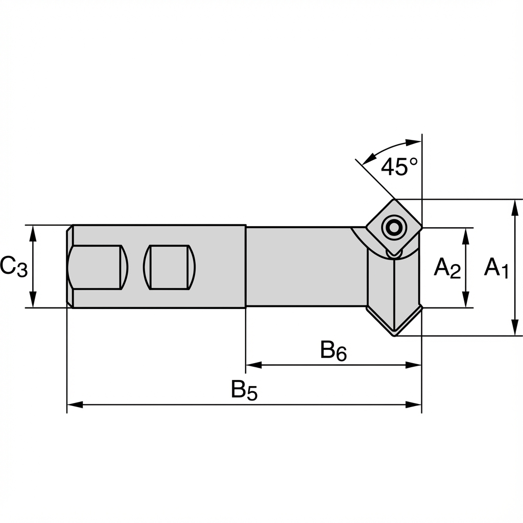 Croquis technique de Bevel EFZ45 Shank