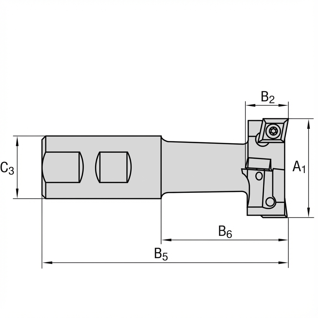 Teknisk skitse af T-Slot Shank