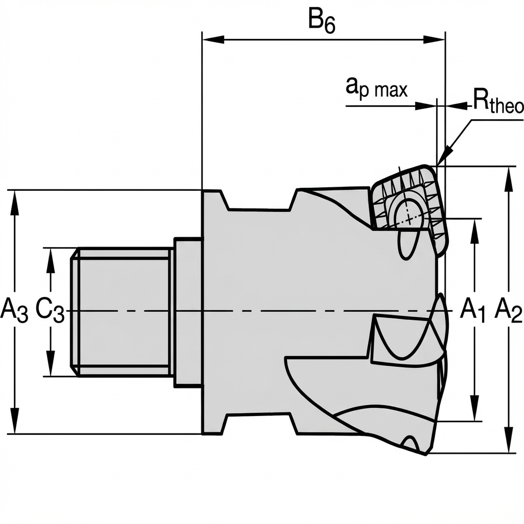 Teknisk skitse af 2 Feed Screw-On